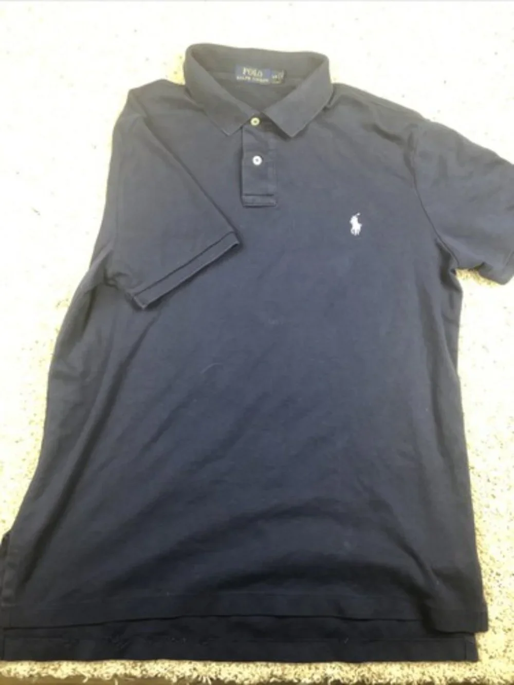 Polo Ralph Lauren Large Cotton Blue Short Sleeve Polo Shirt Golf White Pony